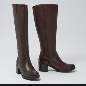 Clarks Brown Over the Knee Boots with Block Heel